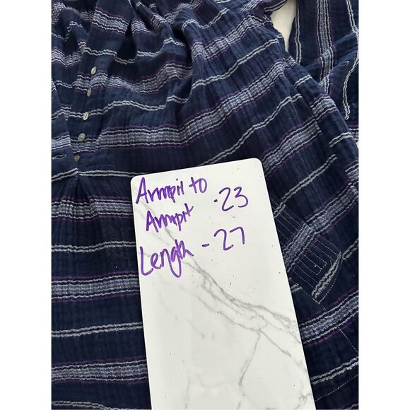 Free People Women’s Small Rolling Clouds Hooded Top In Navy - Picture 7 of 7